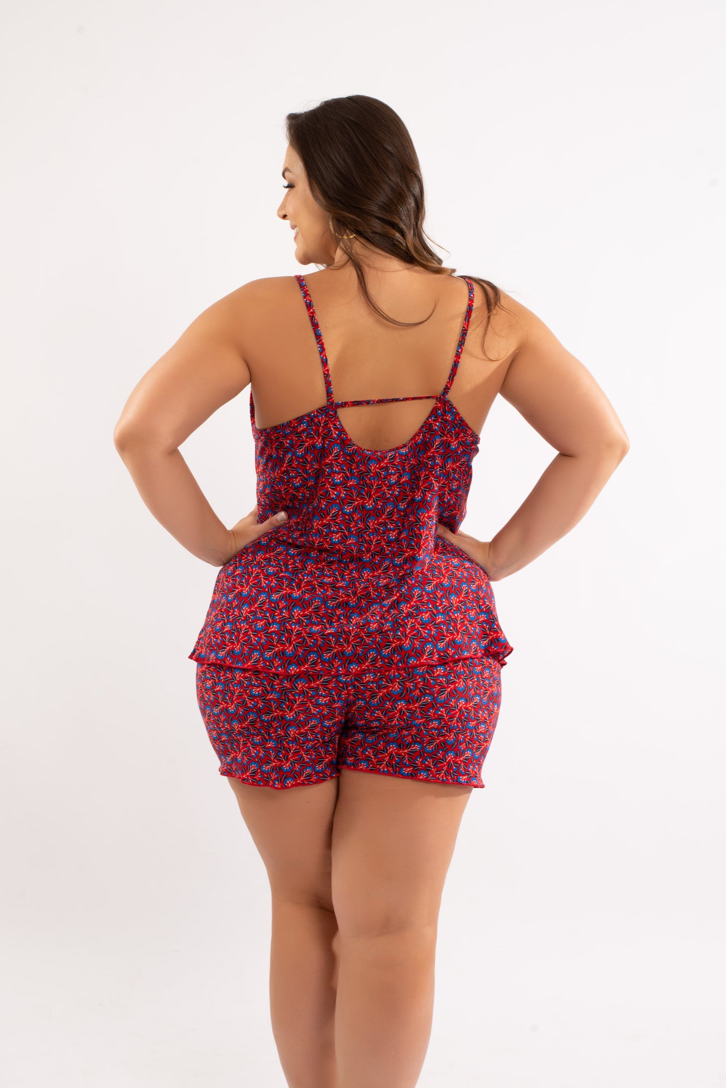 Pijama Short Doll Conforto em Liganete Sandy Plus Size