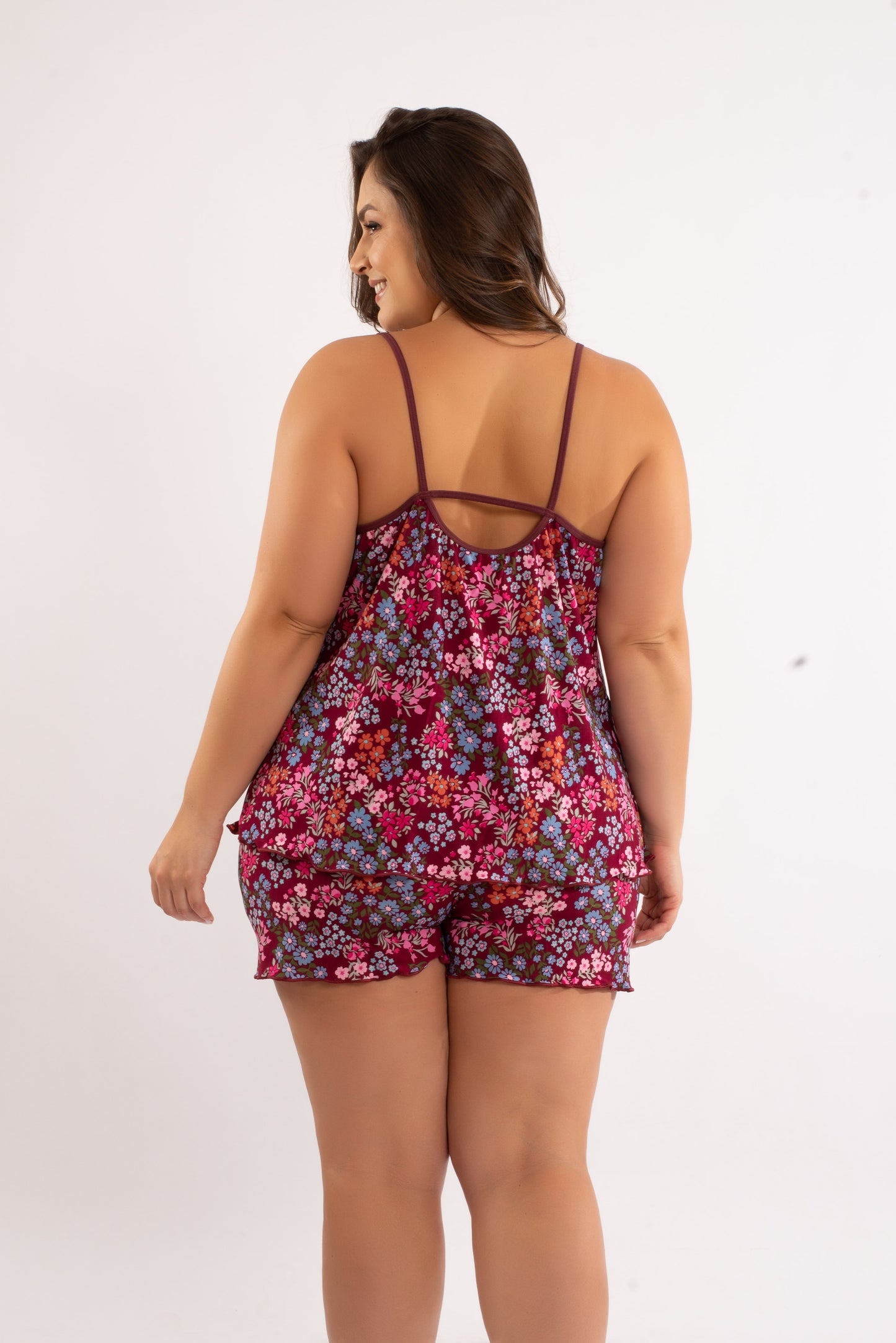 Pijama Short Doll Conforto em Liganete Sandy Plus Size