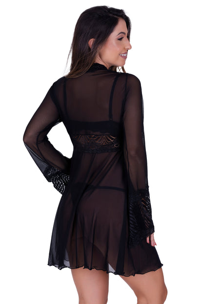 Penhoar Robe Tule com Renda