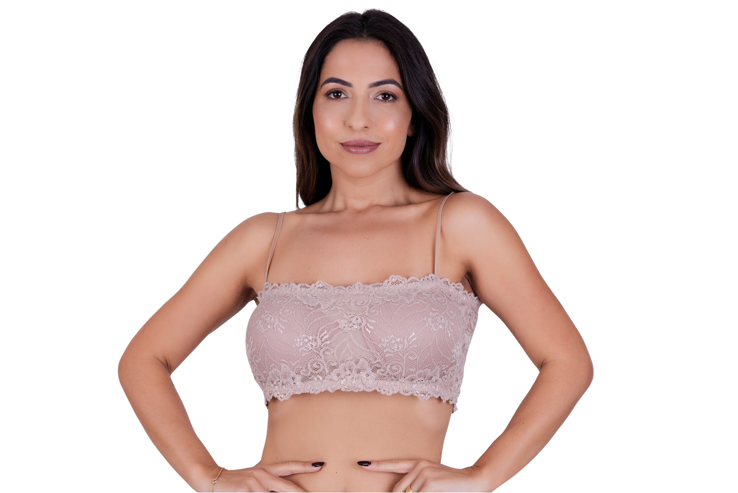 Sutiã Top Faixa em Renda com Bojo - Ref:2402